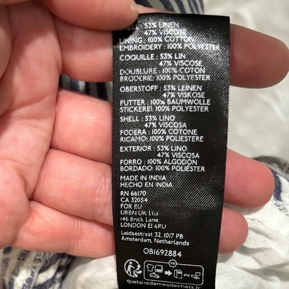 Anthropologie Maeve Short-Sleeve Embroidered Shirt Dress, Petite Medium - Picture 10 of 13